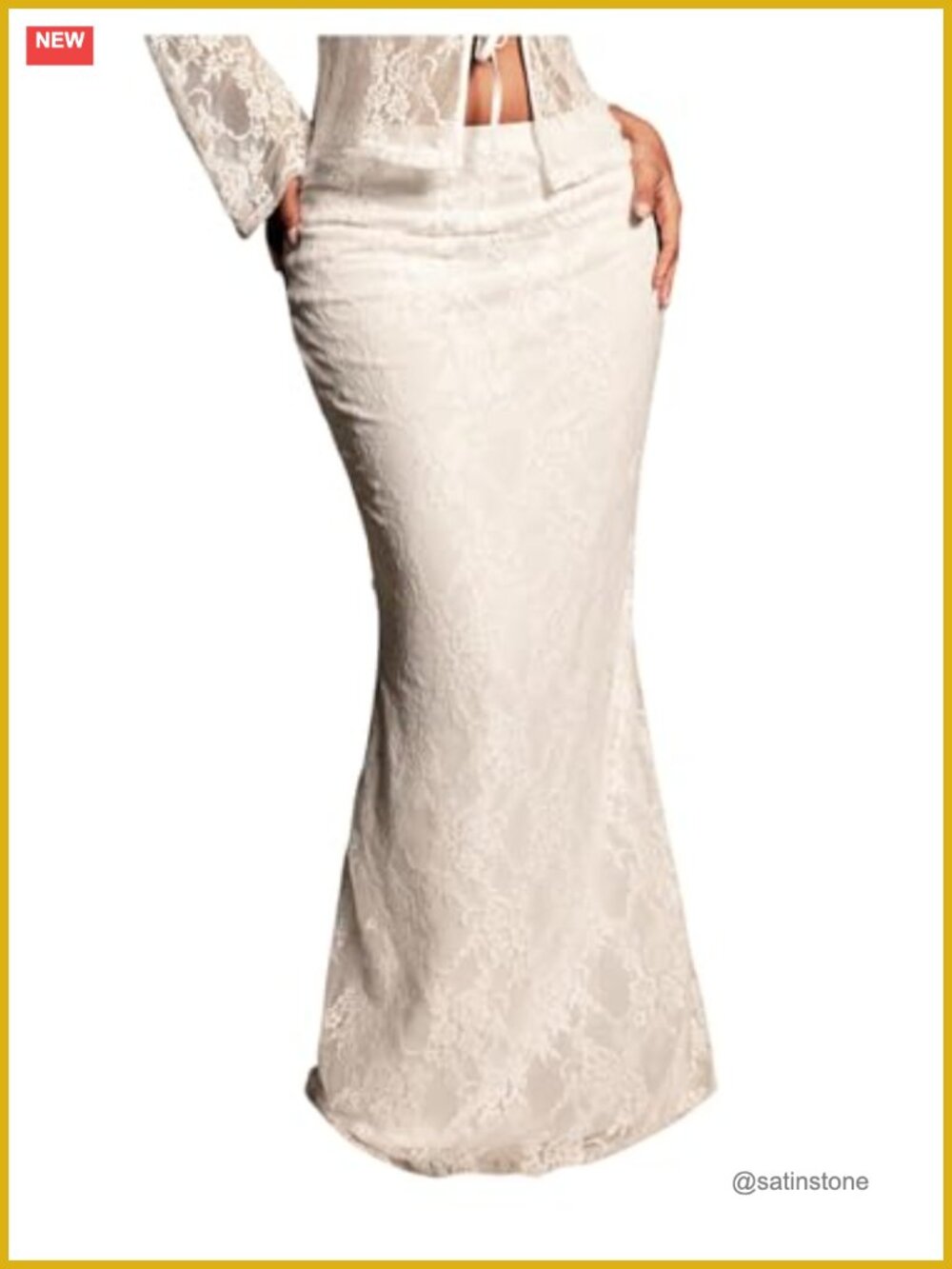 Women's Lace Bodycon Maxi Skirt Low Rise Y2K Fishtail